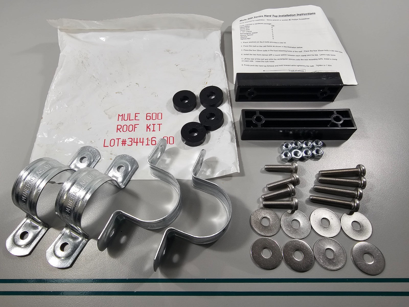 NEW 600 Series Mule Roof Hardware Kit 0810