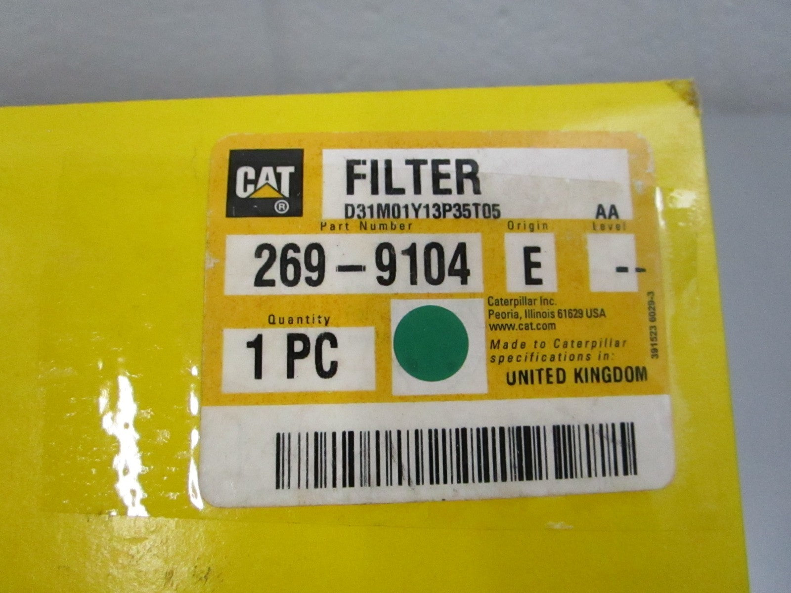 CAT NEW OEM Engine Air Filter Primary 269-9104 Std Efficiency NOS Part 0810