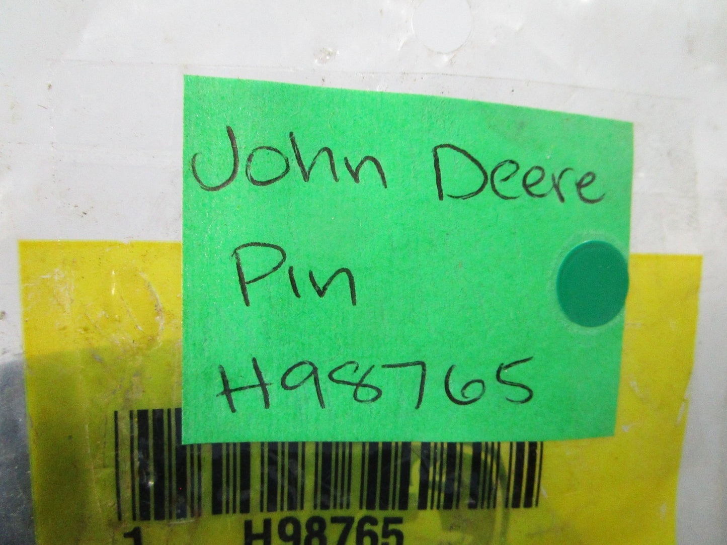 NEW OEM H98765 John Deere Pin 0810