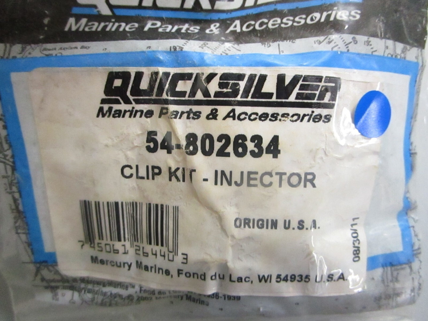 *NEW OEM* 0820 Mercury Quicksilver Injector Clip Kit 54-802634