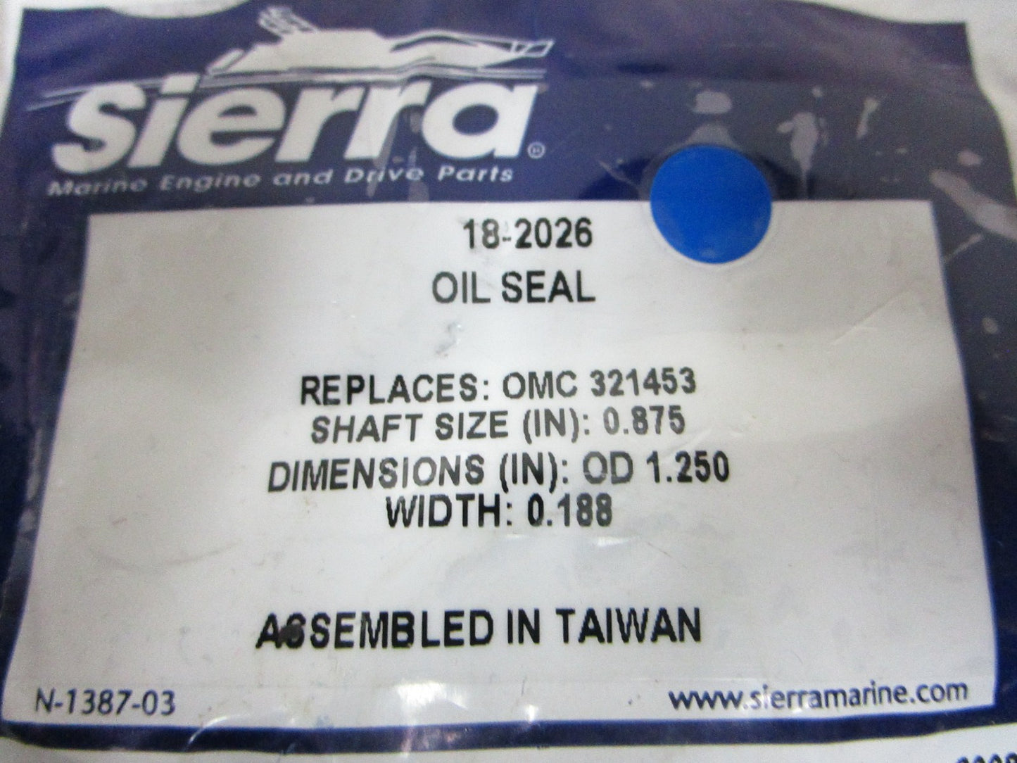 NEW 18-2026 Replaces: OMC 321453 0321453 Sierra Oil Seal 0720
