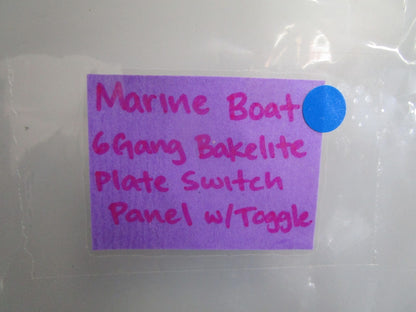 *NEW* 0810 Marine Boat 6 Gang Bakelite Plate Switch Panel w/ Toggle