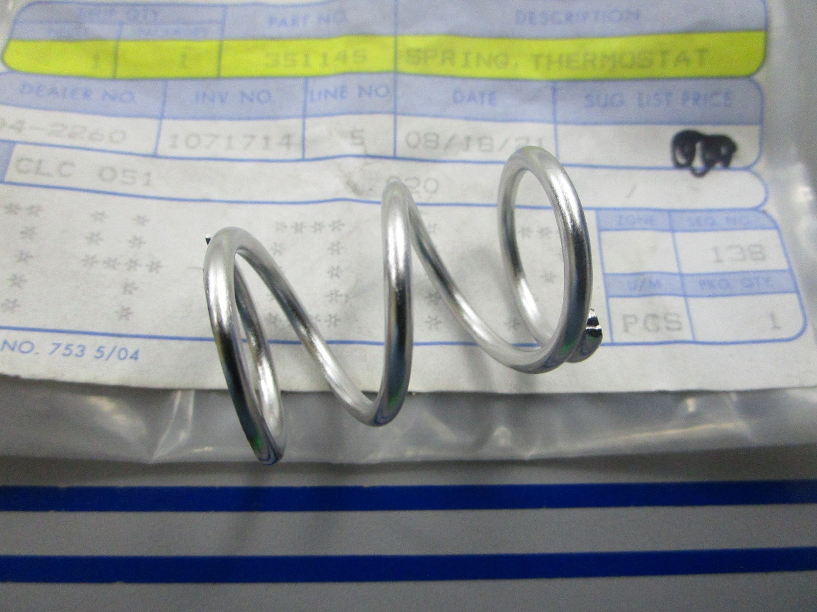 NEW OEM 351145 0351145 OMC Johnson Evinrude Spring 0810