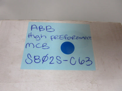 *NEW* 0720 ABB High Performance MCB S802S-C63
