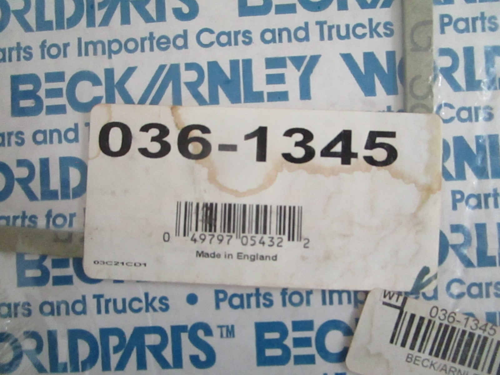 *NEW* 0820 Beck Arnley Engine Valve Cover Gasket 036-1345
