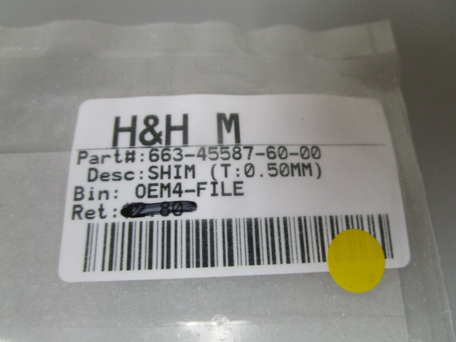 *NEW OEM* 0810 Yamaha (T:0.50MM) Shim 663-45587-60-00
