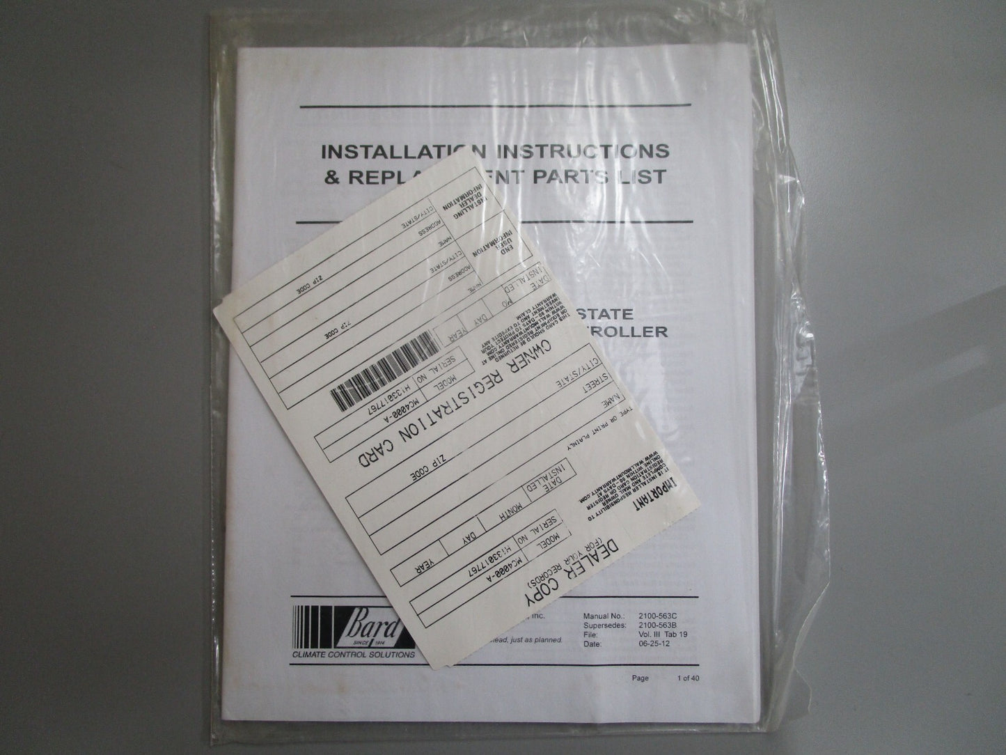 *NEW* 0820 Bard Solid State Dual Unit Lead/Lag Controller MC4000-A