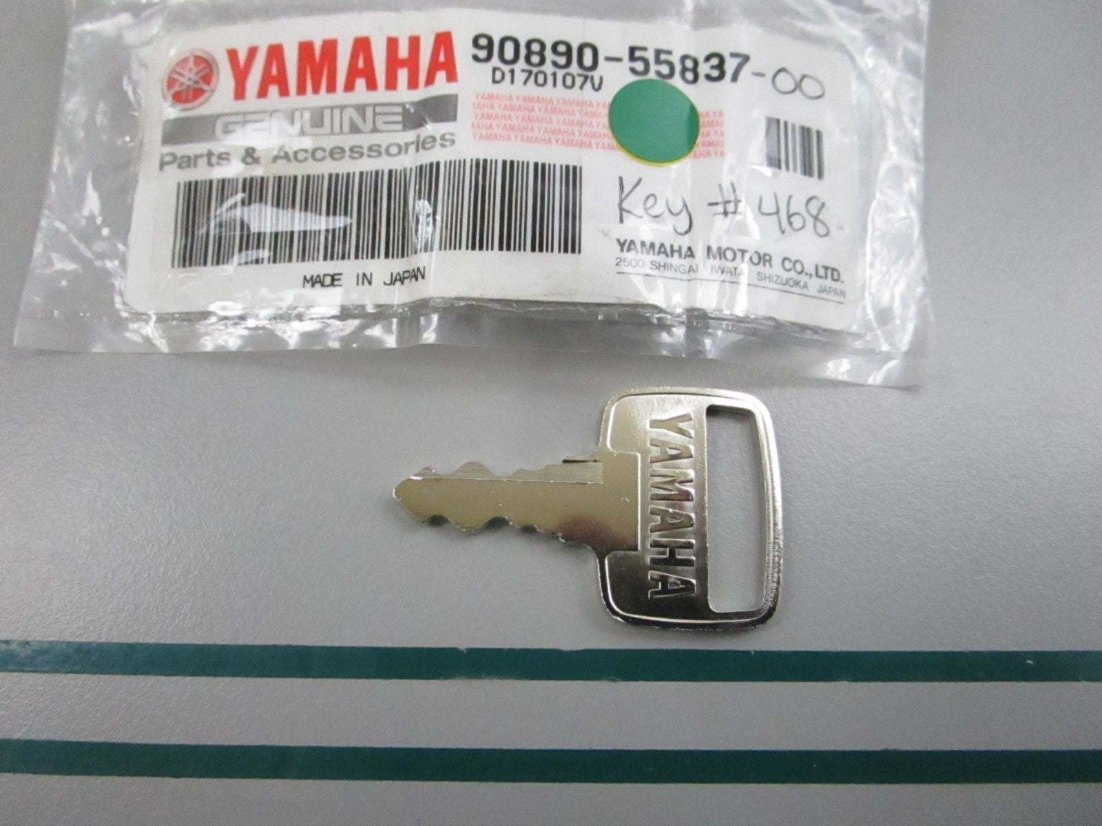 NEW OEM 90890-55837-00 Yamaha #468 Ignition Key 0810