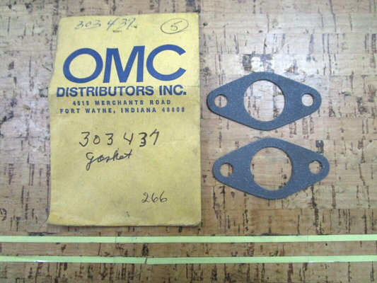 *NEW OEM* (LOT OF 2) 0750 OMC Johnson Evinrude CARBURETOR GASKET 303437 0303437