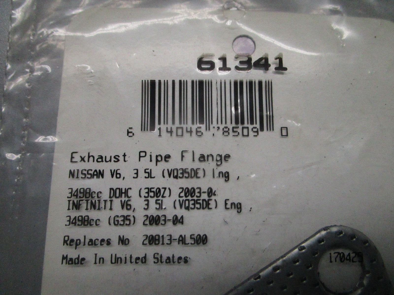 *NEW* 0810 Fel-Pro Flange Gasket 61341 Replaces: 20813-AL500