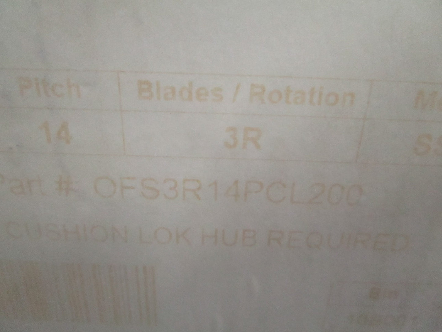 NEW OFS3R14PCL200 Power Tech 15.25×14 Stainless Steel Universal Propeller 0820