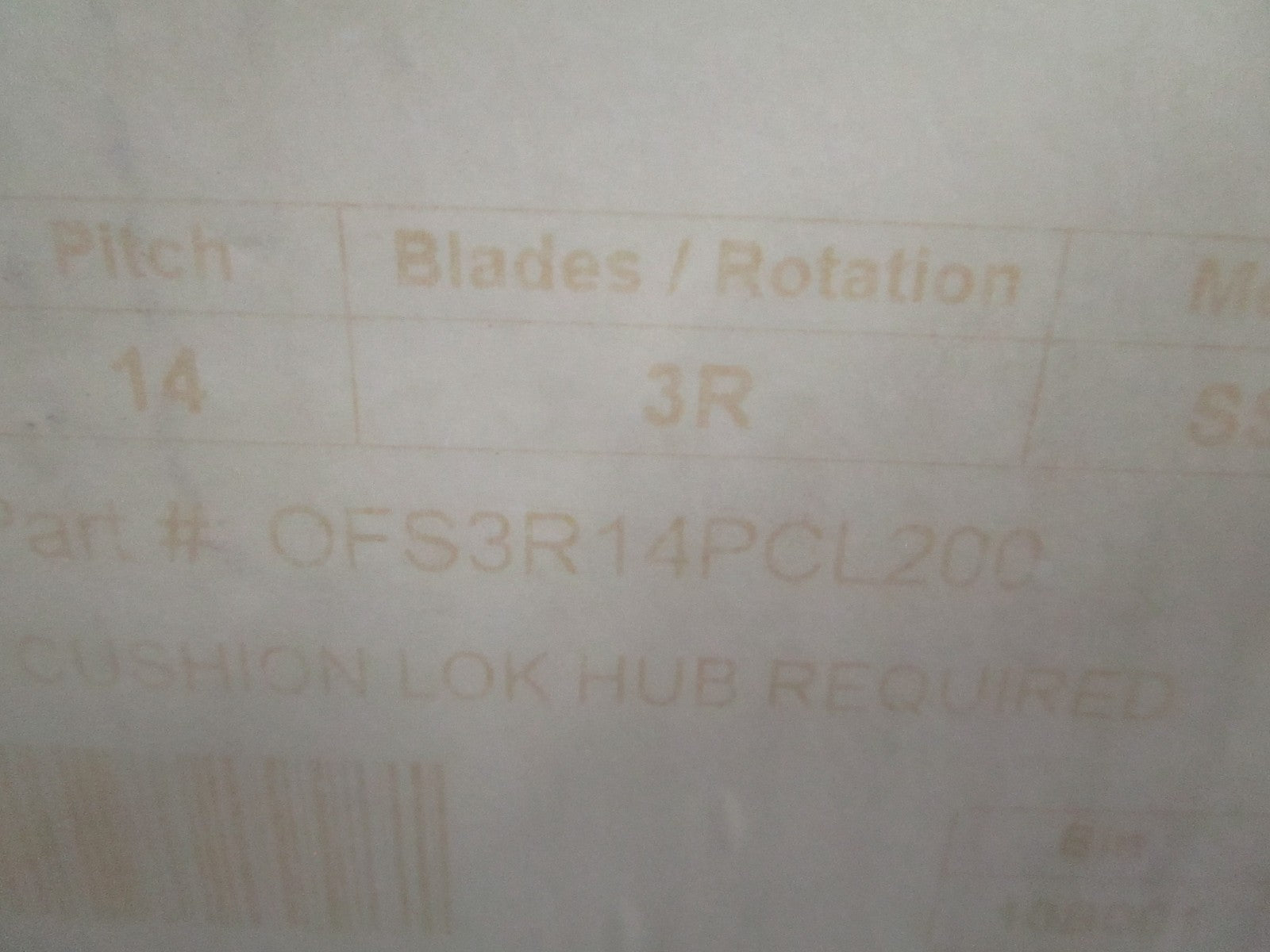 NEW OFS3R14PCL200 Power Tech 15.25×14 Stainless Steel Universal Propeller 0820