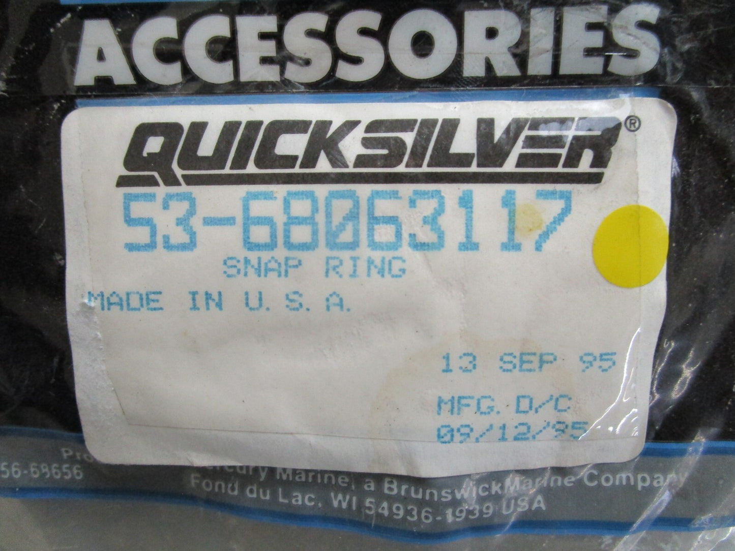 *NEW OEM* 0820 Mercury Quicksilver Snap Ring 53-68063117