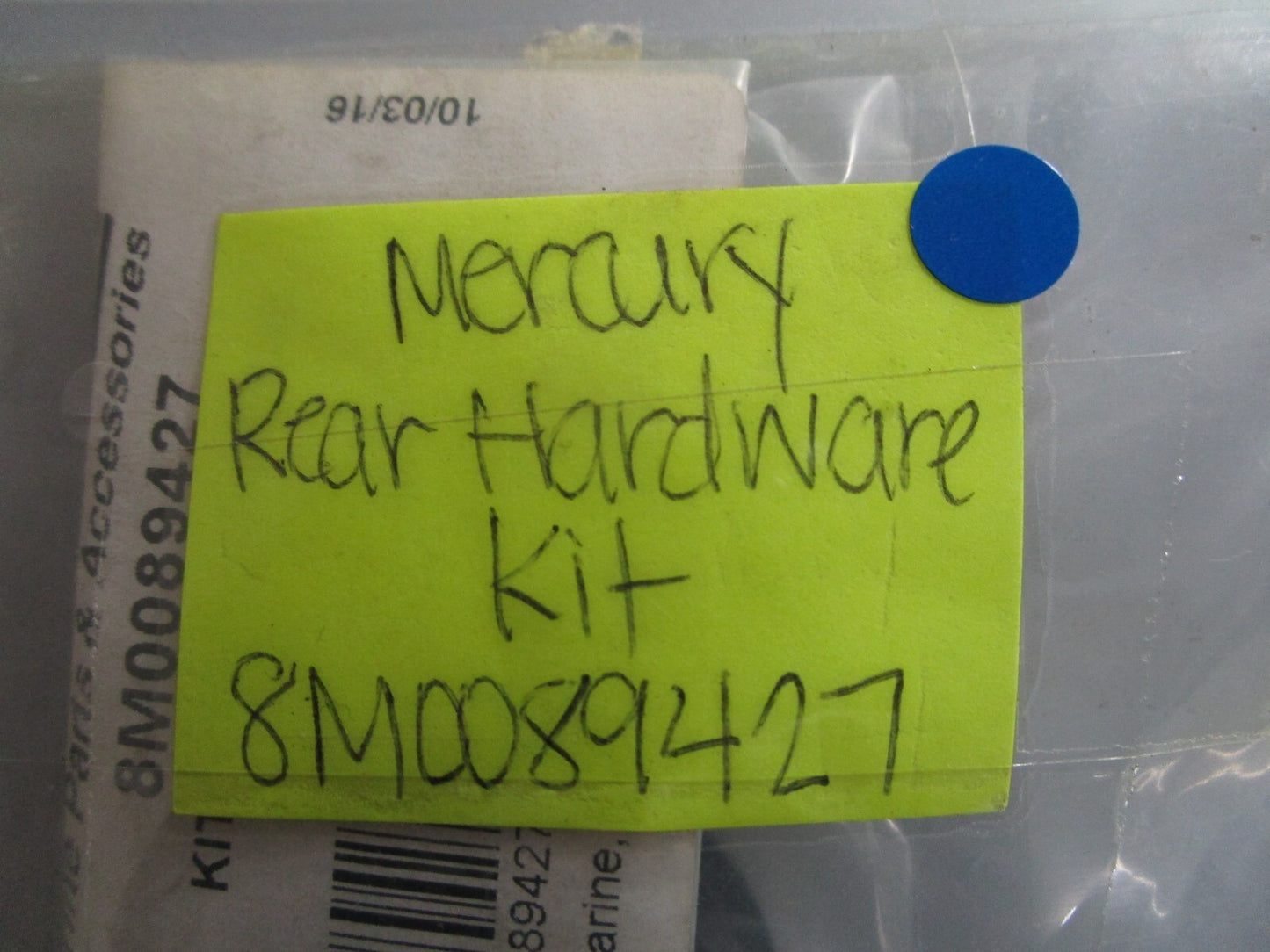 *NEW OEM* 0810 Mercury Quicksilver Rear Hardware Kit 8M0089427