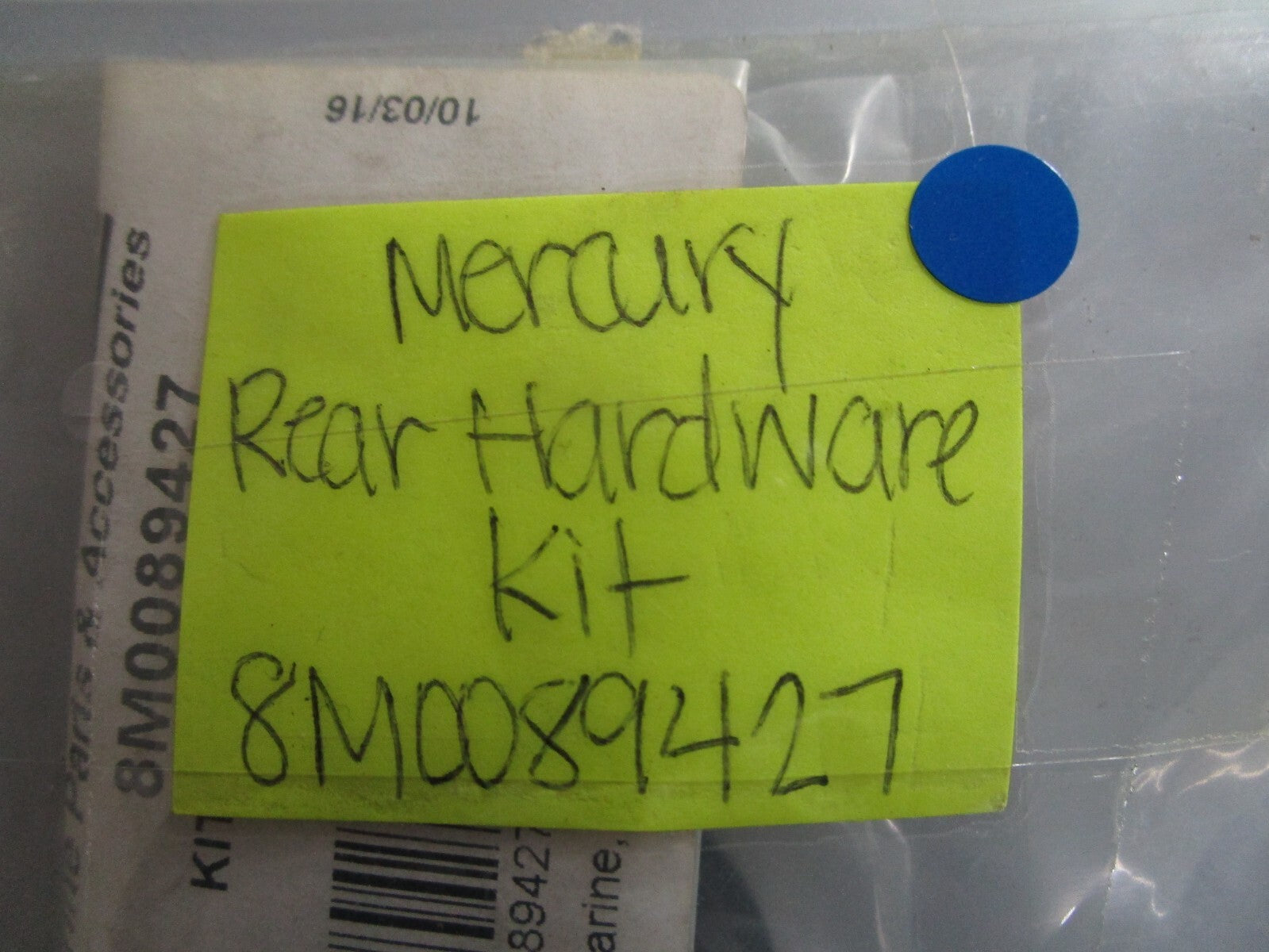 *NEW OEM* 0810 Mercury Quicksilver Rear Hardware Kit 8M0089427