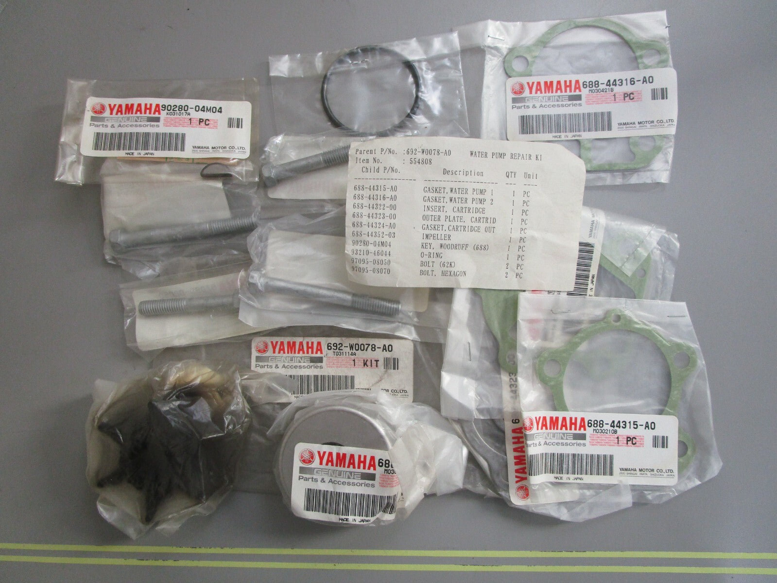 *NEW OEM* 0820 Yamaha Water Pump Repair Kit 692-W0078-A0-00