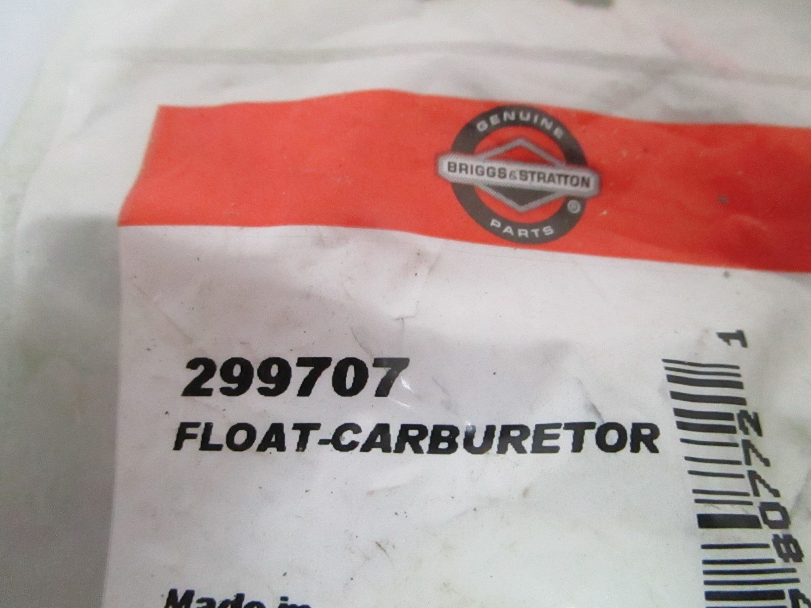 NEW OEM 299707 Briggs & Stratton Carburetor Float 0810