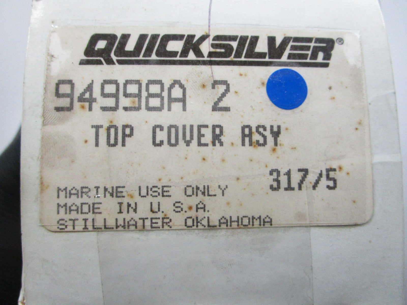 *NEW OEM* 0720 Mercury Quicksilver Top Cover Assembly 94998A2