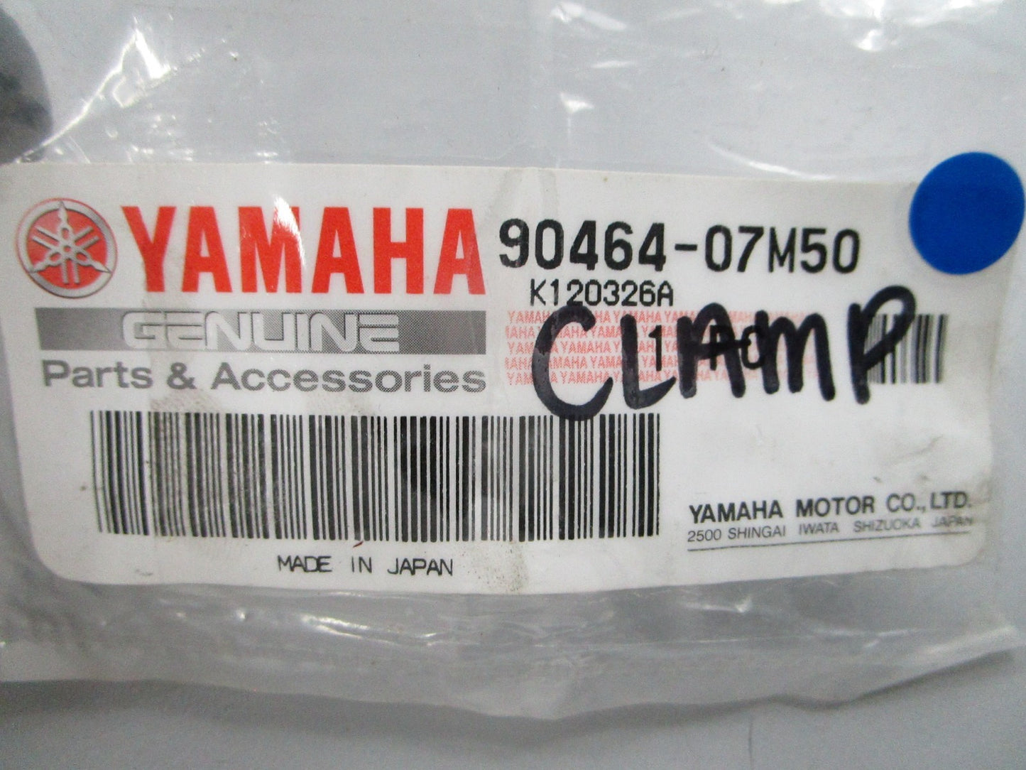 NEW OEM 90464-07M50 Yamaha Clamp 0810