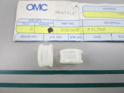NEW OEM (LOT OF 2) 332365 0332365 OMC Johnson Evinrude Filter 0810