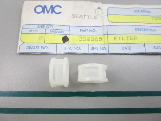 NEW OEM (LOT OF 2) 332365 0332365 OMC Johnson Evinrude Filter 0810