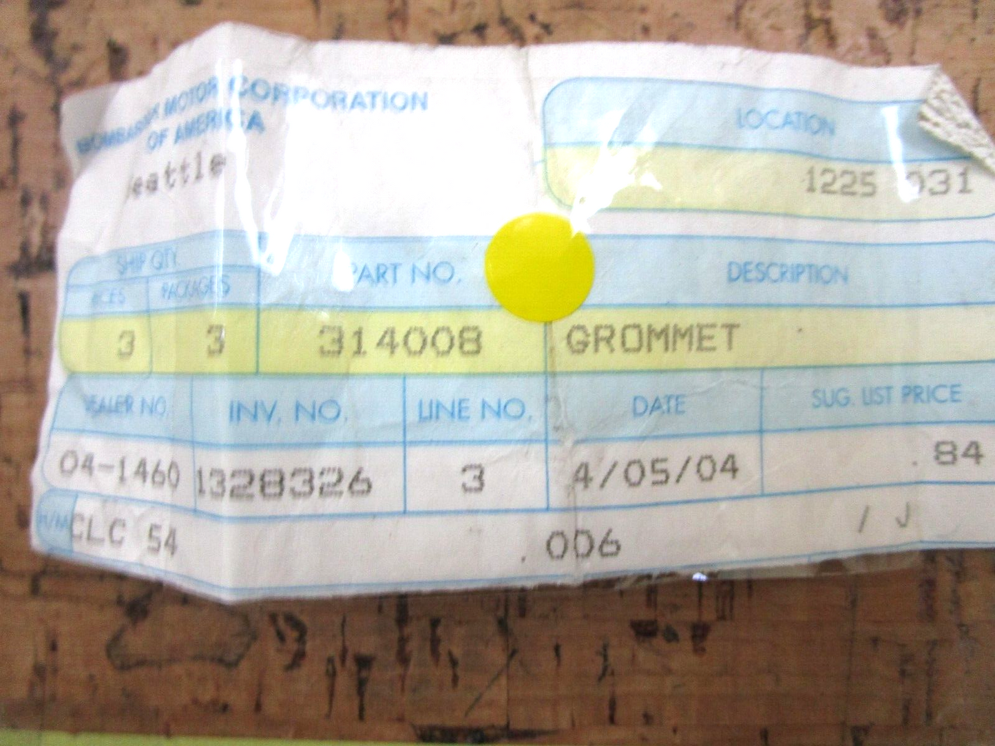 *NEW OEM* 0750 OMC Johnson Evinrude GROMMET 314008 0314008