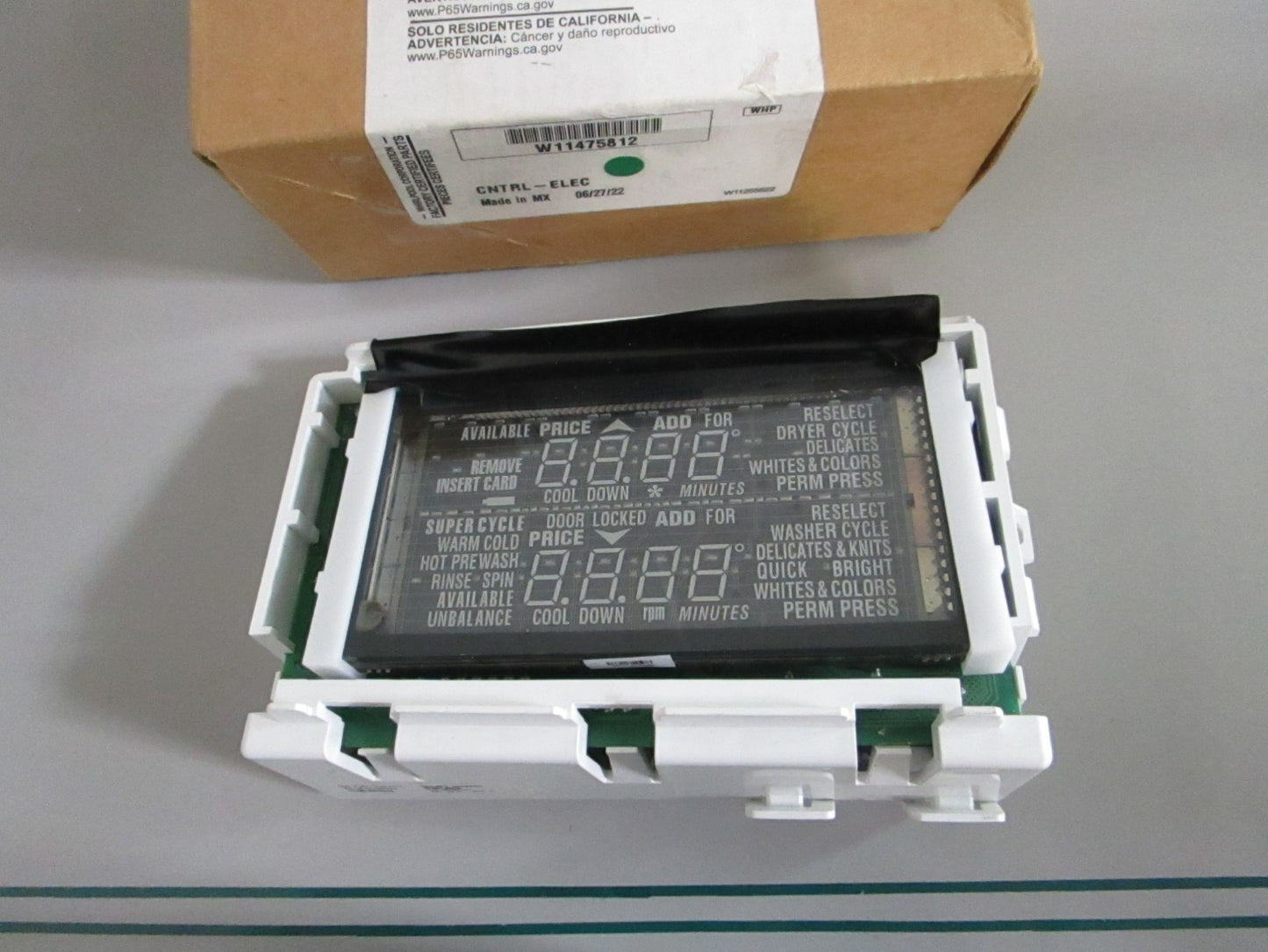 Whirlpool NEW OEM Washer Display Electronic Control Board W11475812 NOS 0820