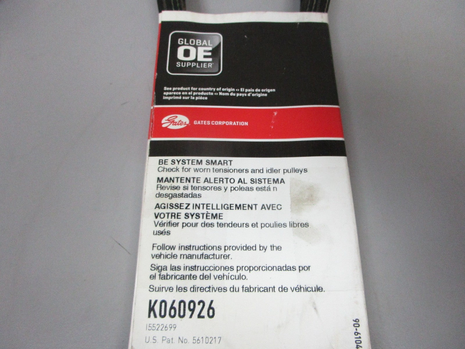 NEW K060926 Gates Micro-V 13/16" x 93 ⅛" Serpentine Belt 0720