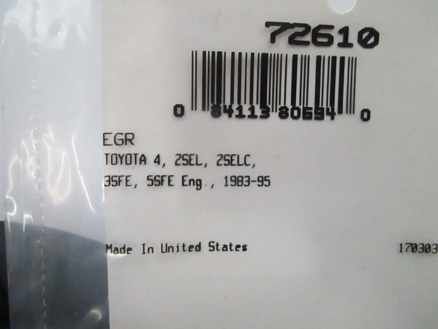 *NEW* 0810 Fel-Pro EGR Gasket 72610