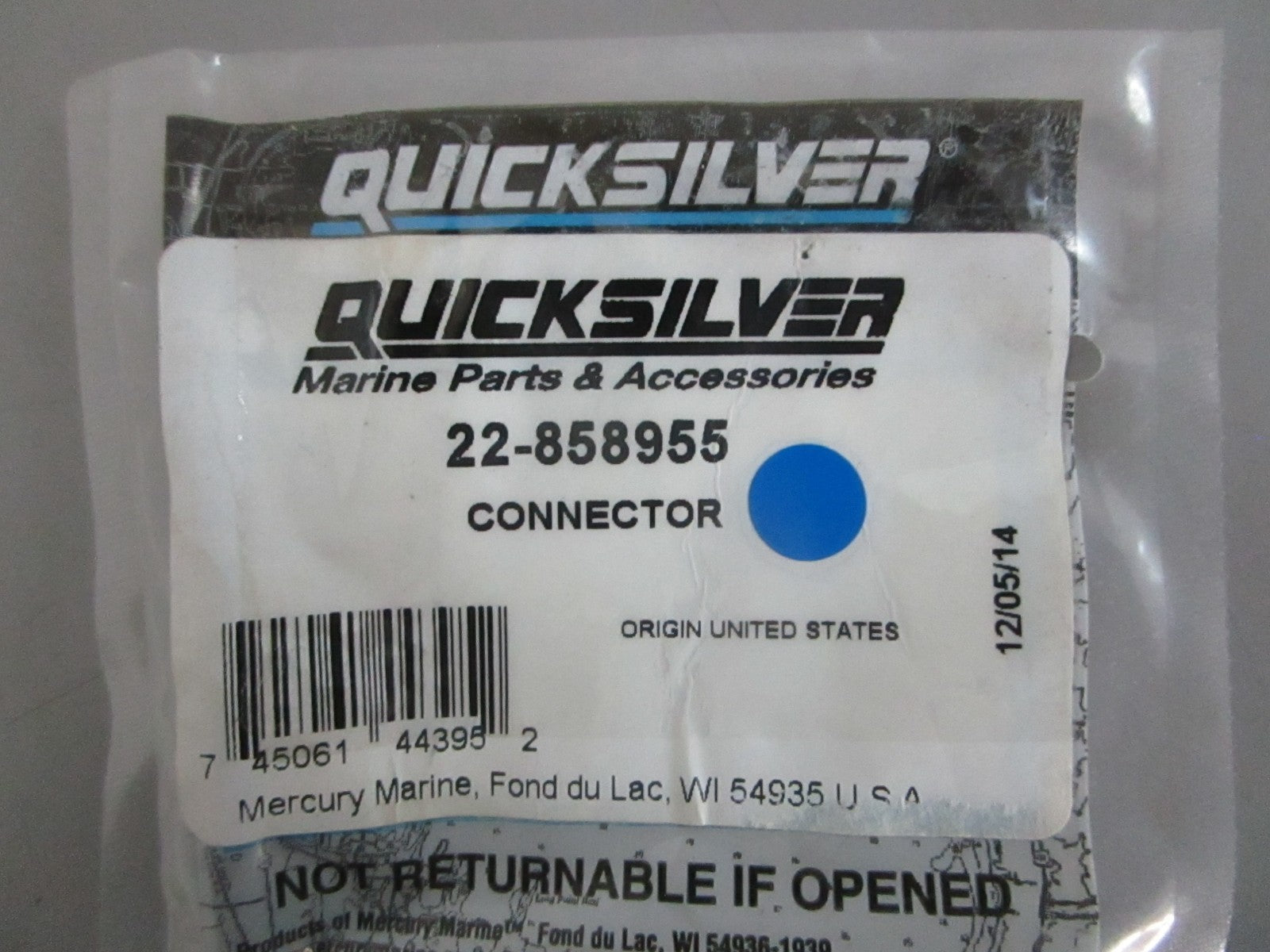 *NEW OEM* 0820 Mercury Quicksilver Connector 22-858955
