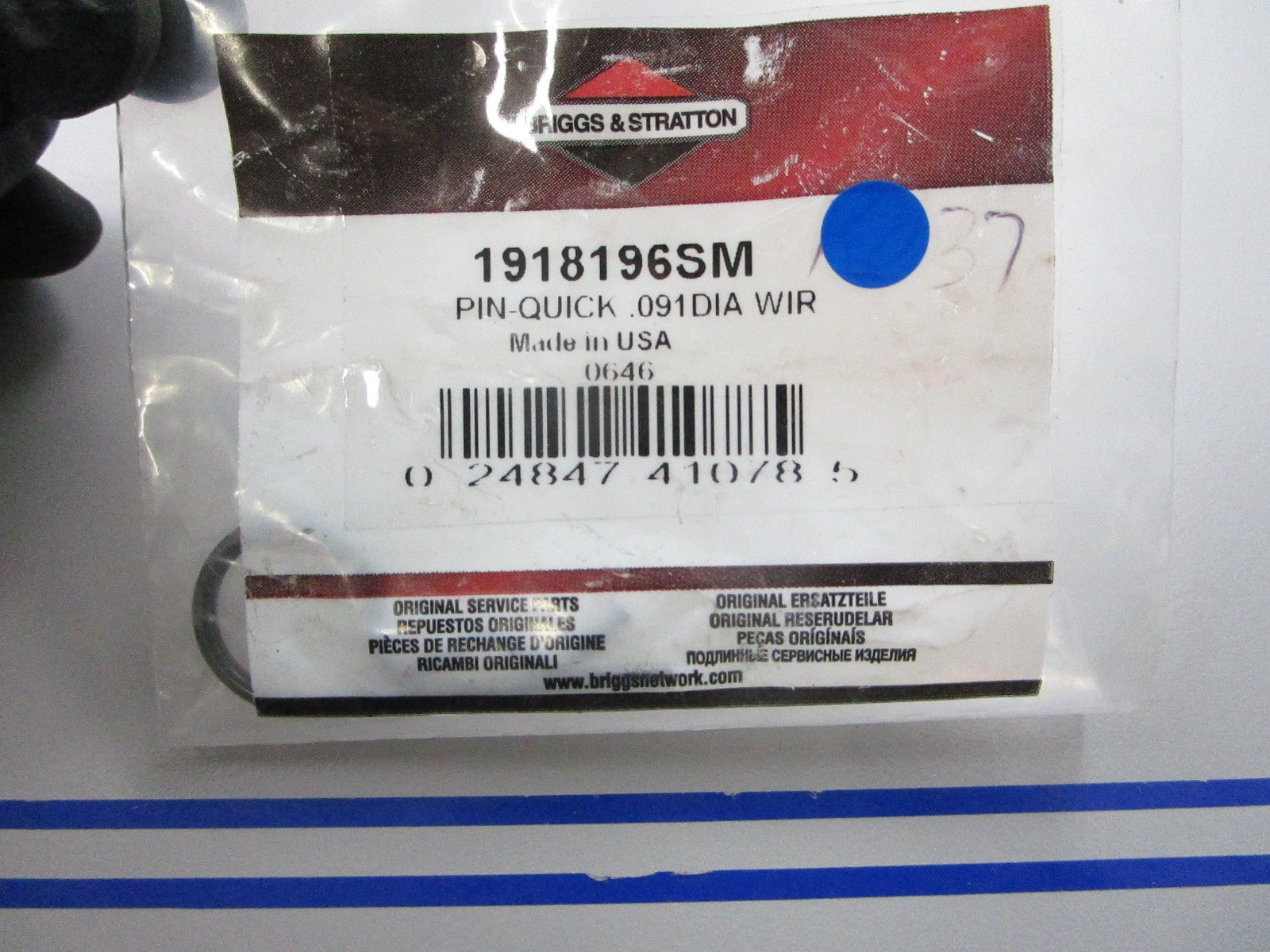 *NEW OEM* 0810 Briggs & Stratton Quick Pin 1918196SM