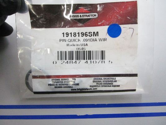 *NEW OEM* 0810 Briggs & Stratton Quick Pin 1918196SM