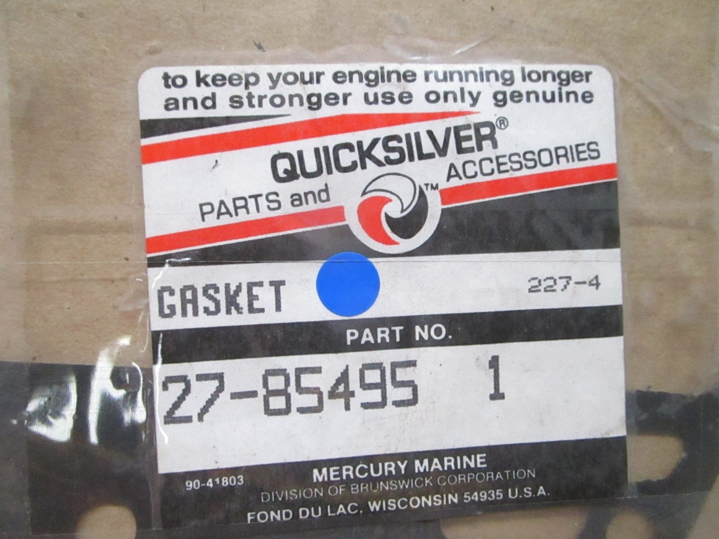 *NEW OEM* 0810 Mercury Quicksilver Gasket 27-85495 1