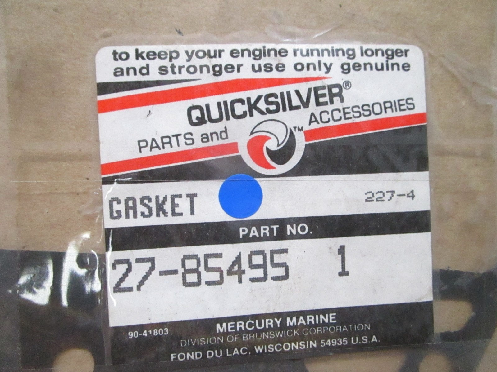 *NEW OEM* 0810 Mercury Quicksilver Gasket 27-85495 1