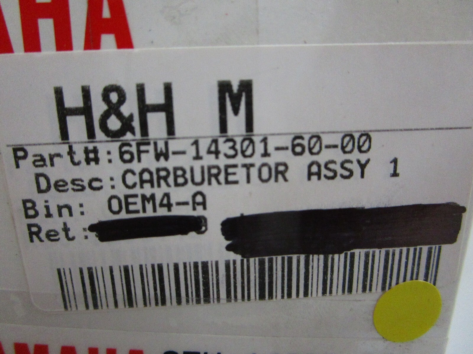 *NEW OEM* 0820 Yamaha Carburetor Assy 1 6FW-14301-60-00