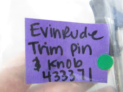 NEW OEM 433371 0433371 OMC Johnson Evinrude Trim Pin & Knob 0810