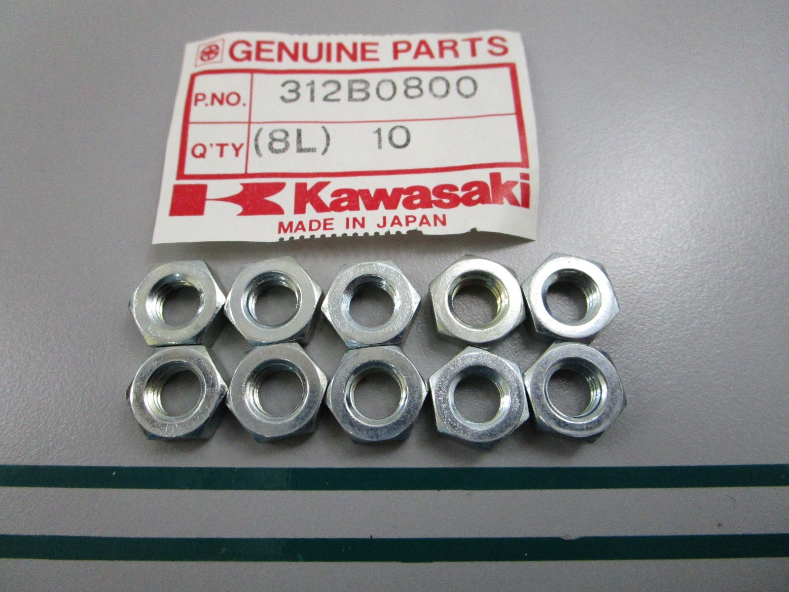 NEW OEM (LOT OF 10) 312B0800 Kawasaki Nut 0810