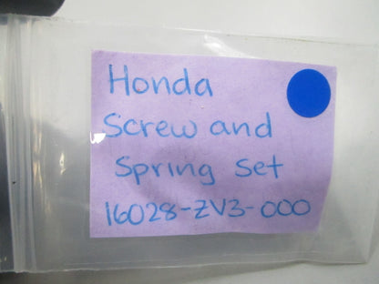 *NEW OEM* 0810 Honda Screw & Spring Set 16028-ZV3-000