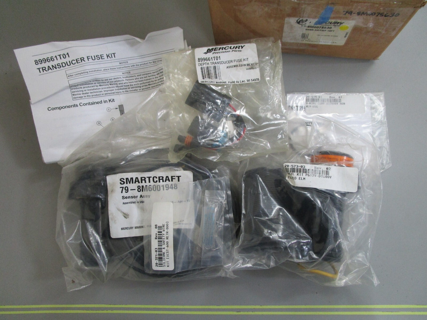 *NEW OEM* 0820 Mercury Quicksilver 19' Thru Hull Depth/Temp Sensor 79-8M0075630