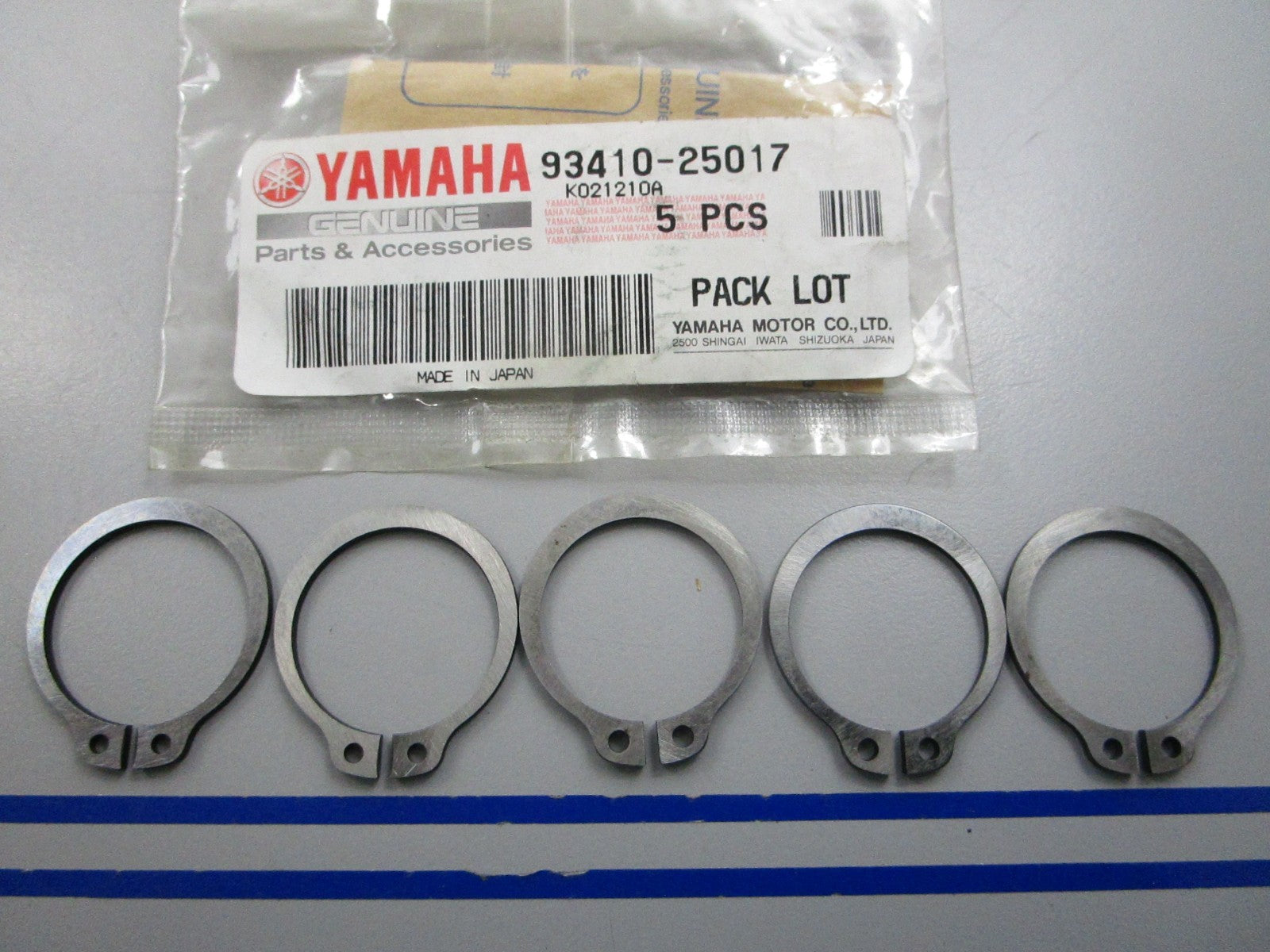 NEW OEM (LOT OF 5) 93410-25017-00 Yamaha Circlip 0810