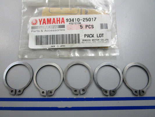 NEW OEM (LOT OF 5) 93410-25017-00 Yamaha Circlip 0810
