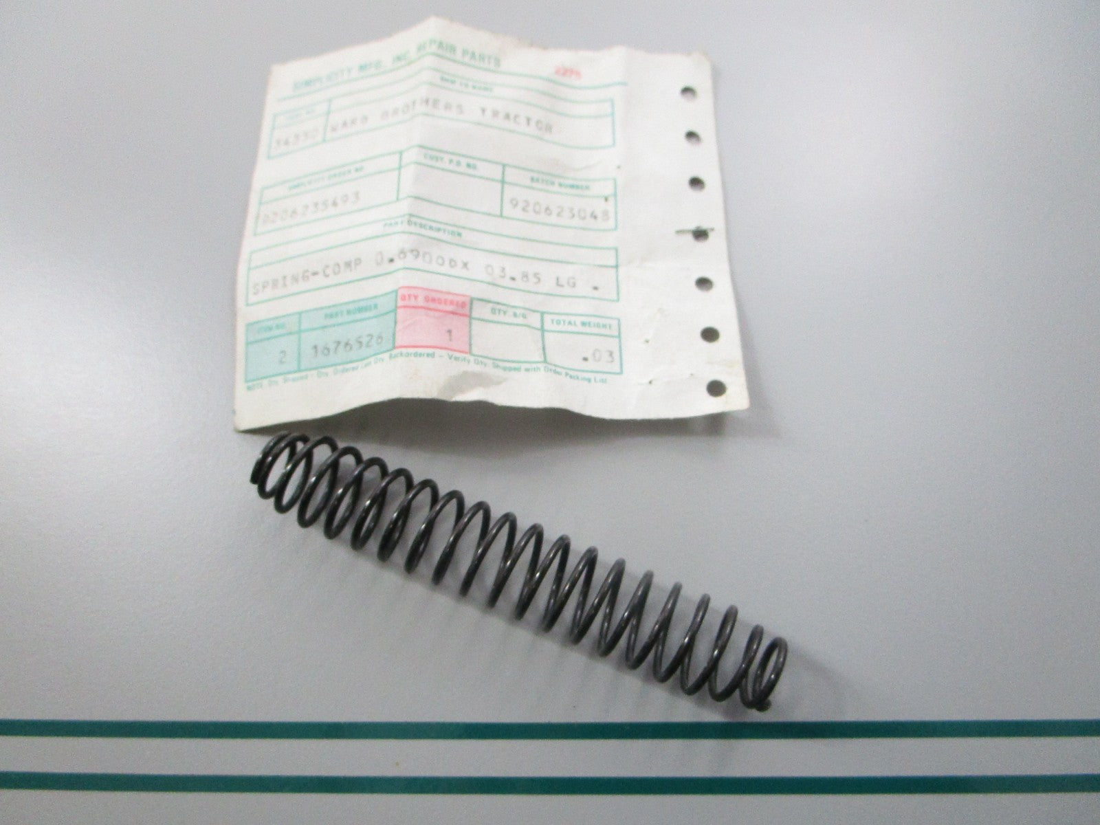 NEW OEM 1676526 Simplicity Spring 0810