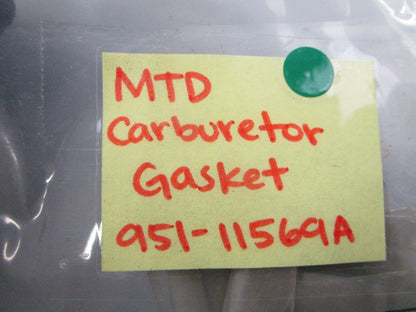 NEW OEM 951-11569A MTD Carburetor Gasket 0810