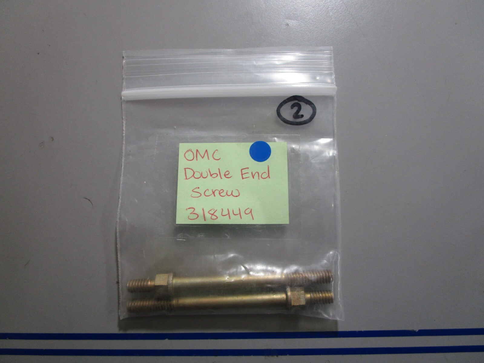 *NEW OEM* 0810 OMC Johnson Evinrude Double End Screw 318449 0318449
