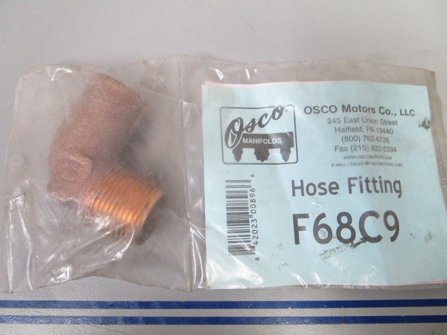 *NEW* 0720 Osco Hose Fitting F68C9 Replaces: Mercury 22-36305T Sierra 18-8216