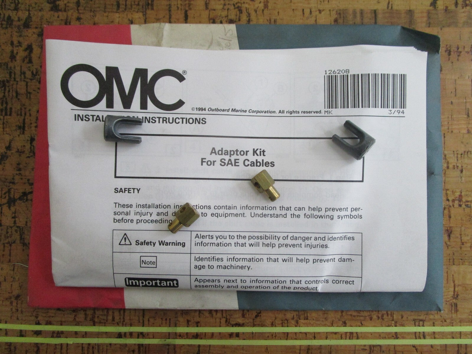 *NEW OEM* 0810 OMC Johnson Evinrude SAE Adapter Kit 174925 0174925