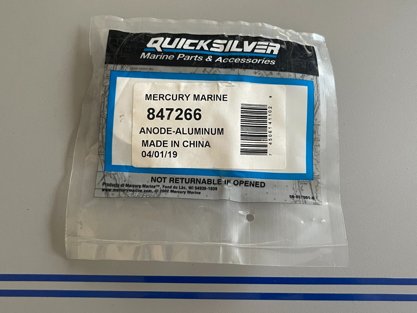*NEW OEM* 0720 Mercury Quicksilver Aluminum Anode 847266