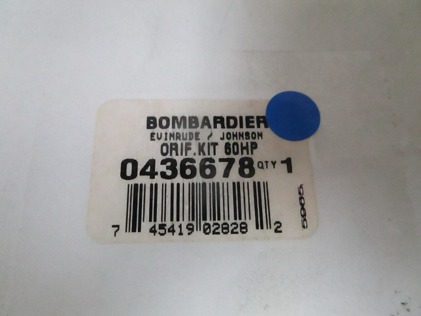 *NEW OEM* 0810 OMC Johnson Evinrude 60 HP Orifice Kit 436678 0436678