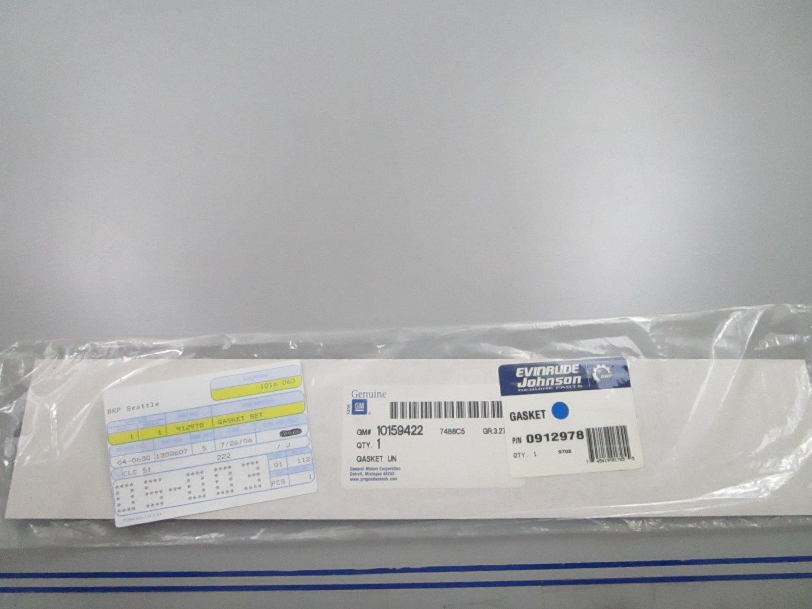 *NEW OEM* 0810 OMC Johnson Evinrude Gasket 912978 0912978