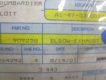 *NEW OEM* 0820 OMC Johnson Evinrude Exhaust Elbow 909258 0909258